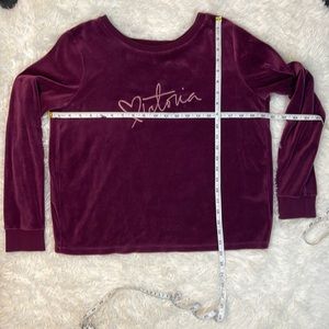 Victoria’s Secret sweatshirt, burgundy, Velour, Size Medium